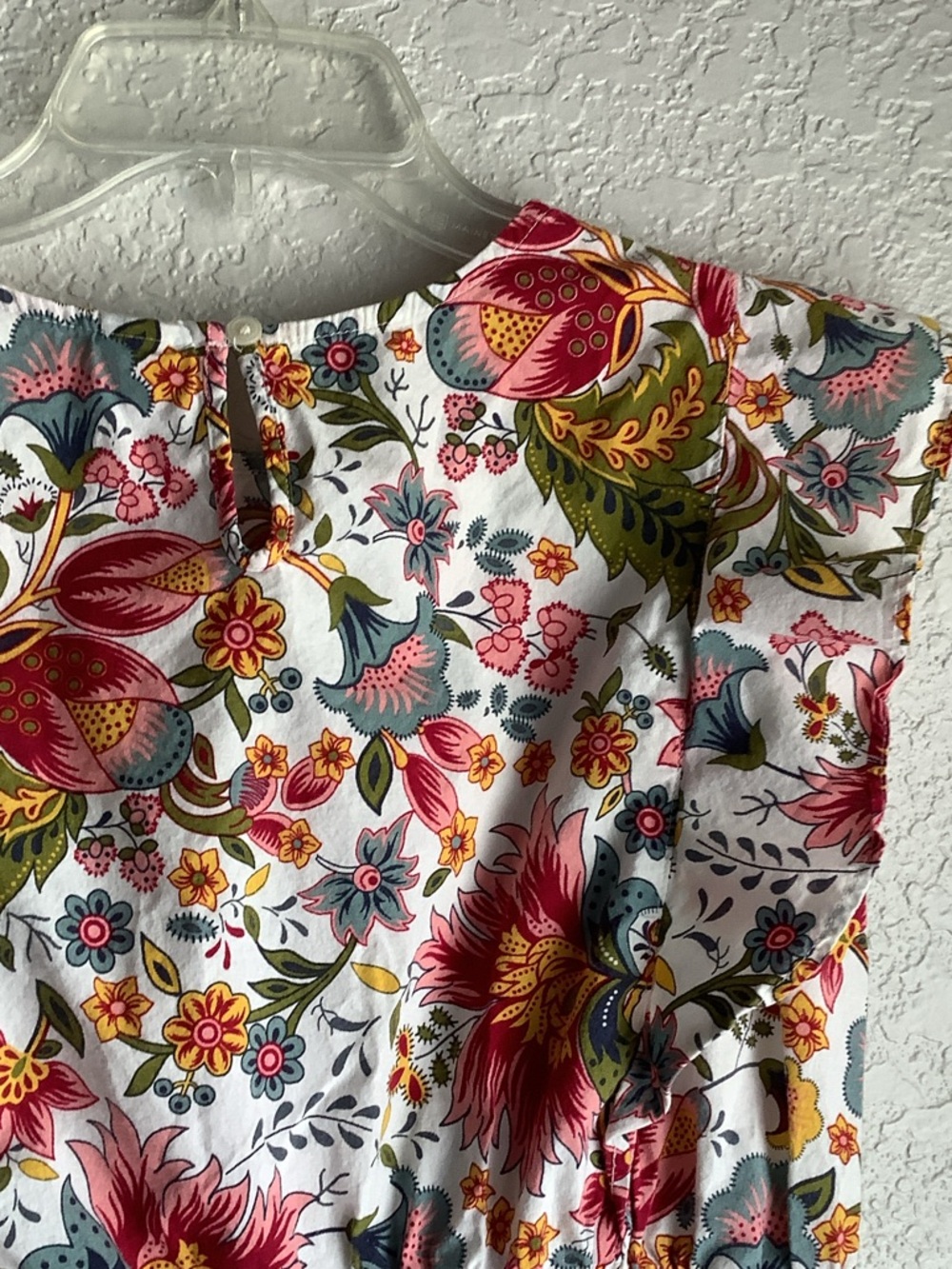 City Streets White Floral Dress with Pink, Green and Yellow Print - Picture 5 of 5